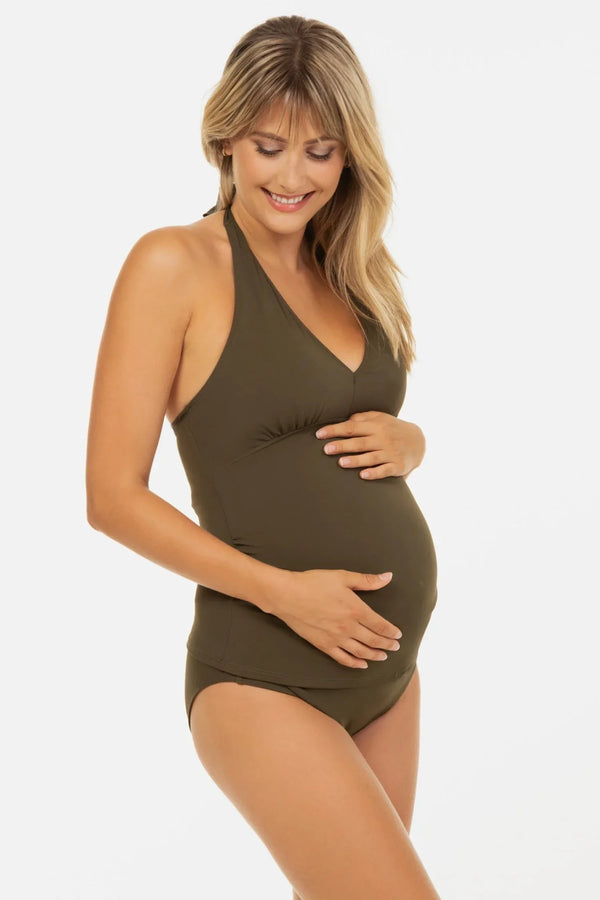 Umstandsbikini mit Stillfunktion – Khaki