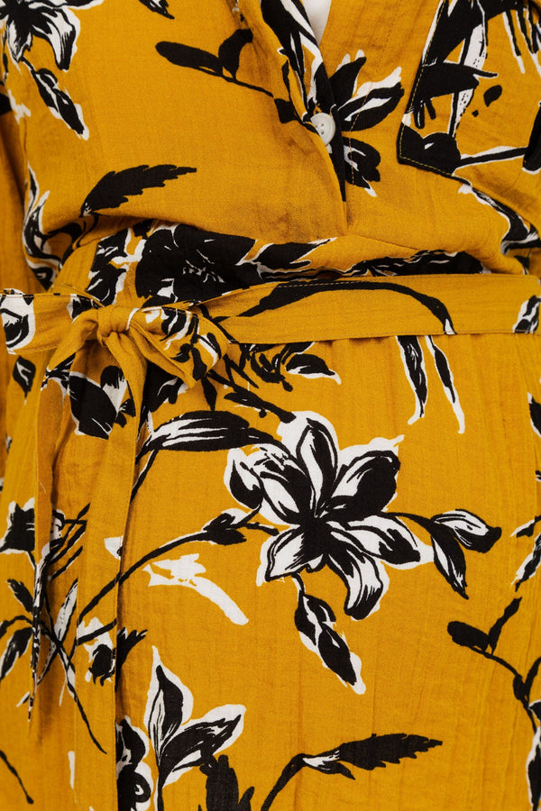 Umstands- & Stillbluse mit Print aus Leinenmix