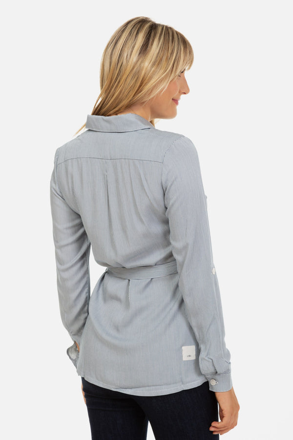 Gestreiftes Umstands- und Stillhemd