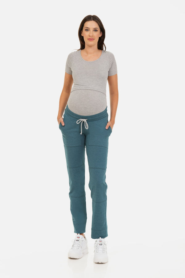 Lässige Umstandshose unter dem Bauch – Petrol