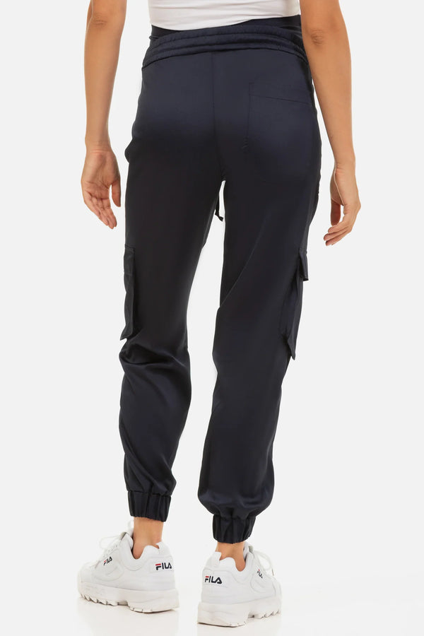 Umstands-Satinhose im Cargo-Stil – Navy