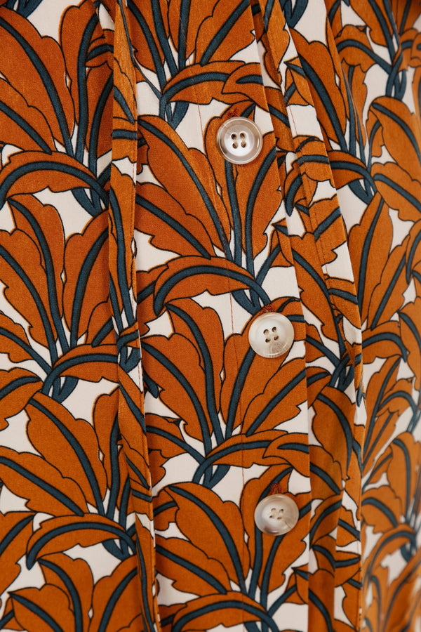 Gemustertes satiniertes Umstands- und Still-Blusenkleid