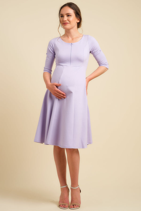 Ausgestelltes Umstands- und Stillkleid – Flieder