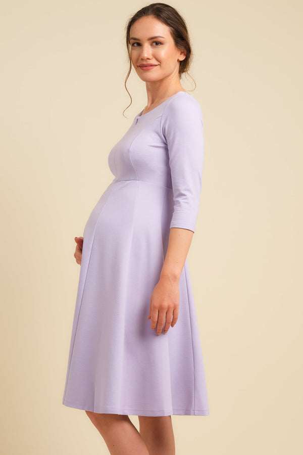 Ausgestelltes Umstands- und Stillkleid – Flieder