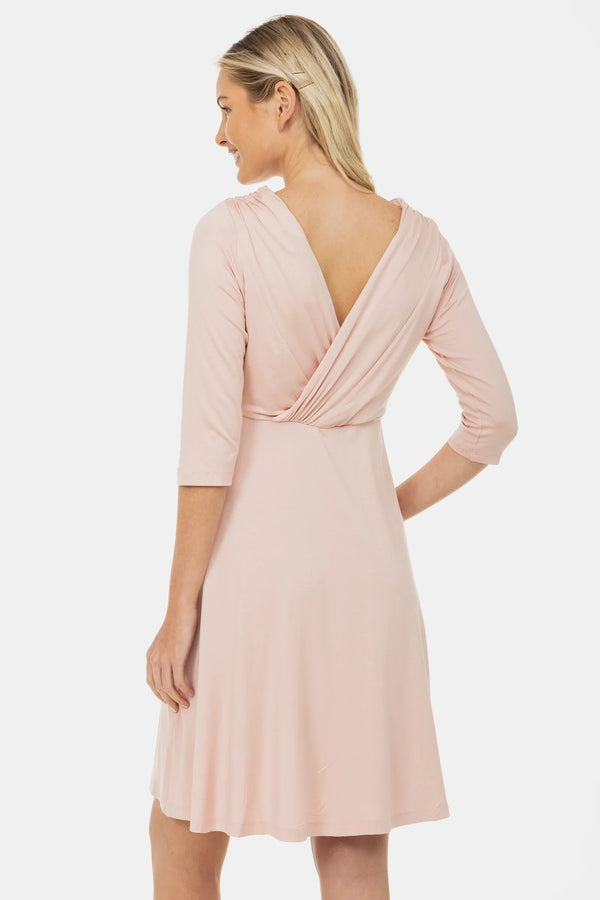 Elegantes Umstands- & Stillkleid – Puderrosa