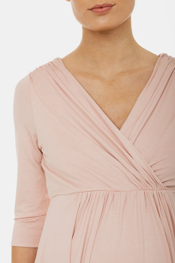 Elegantes Umstands- & Stillkleid – Puderrosa