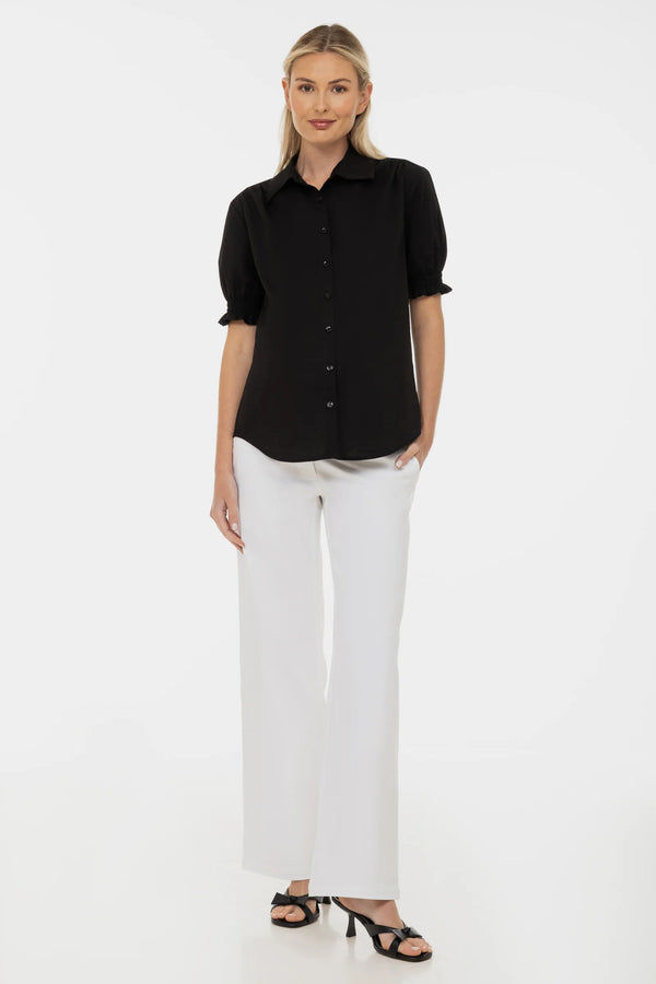 Weiße Flared-Umstandsjeans