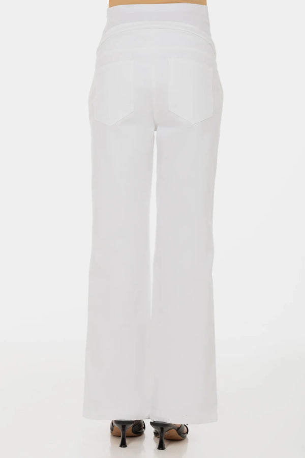 Weiße Flared-Umstandsjeans