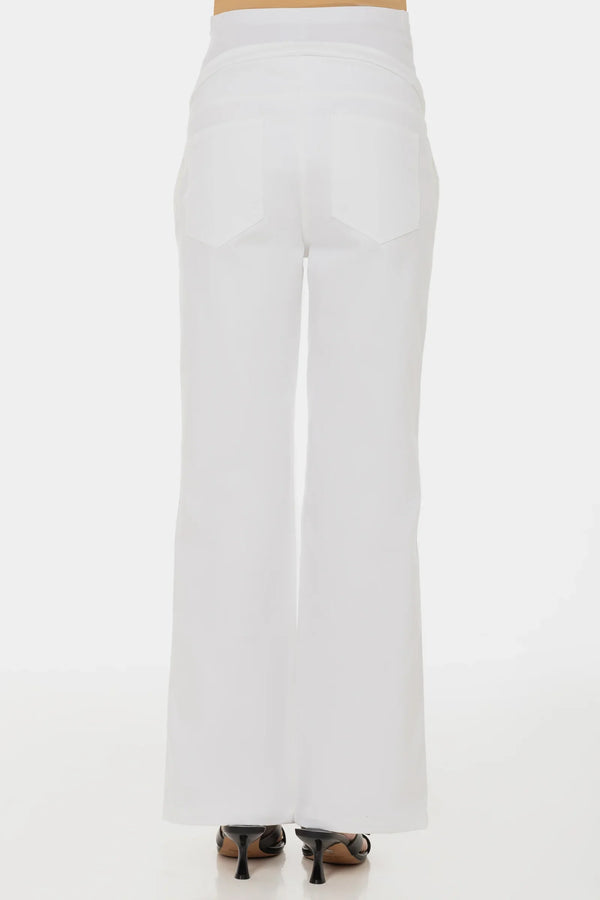 Weiße Flared-Umstandsjeans
