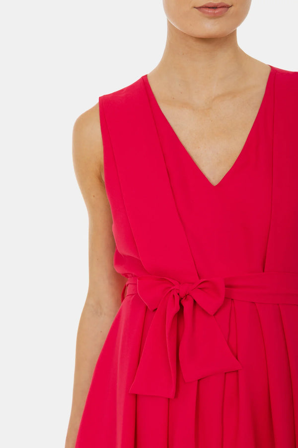 Festliches Umstands- und Stillkleid mit Falten – Himbeere