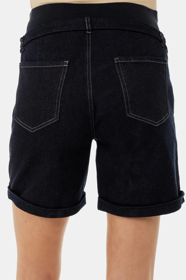 Umstandsshorts aus Denim mit umgeschlagenem Saum