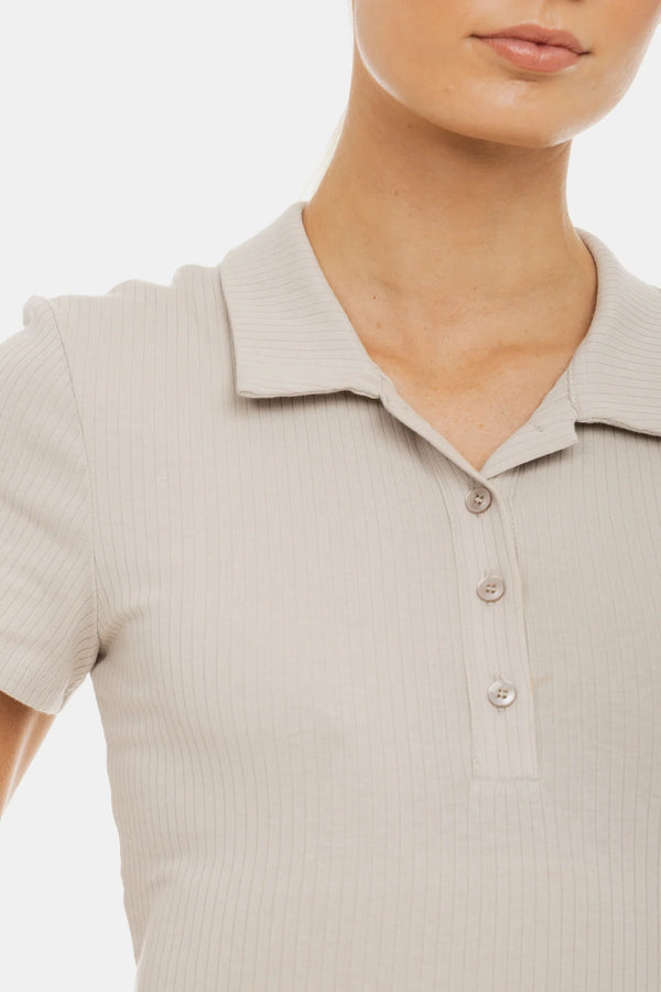 Umstandstop mit Kragen und Stillfunktion – Sand