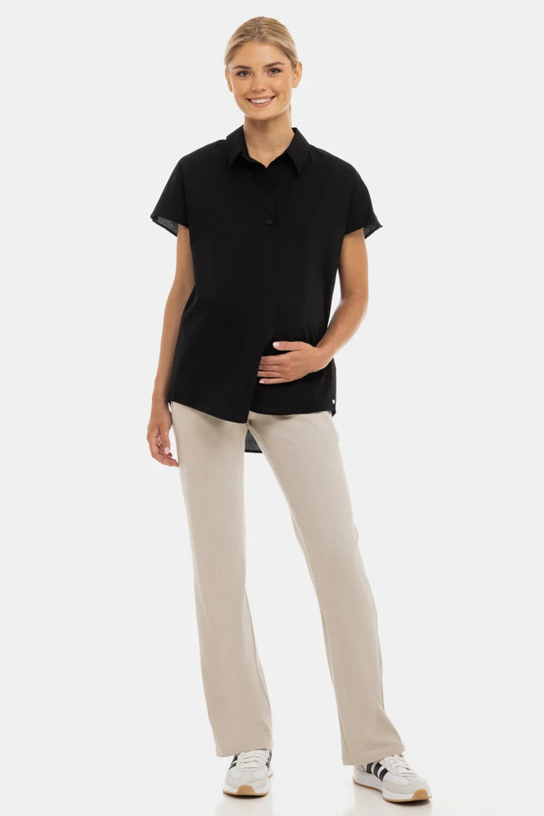 Luftige Umstands- und Stillbluse aus Baumwolle – Schwarz