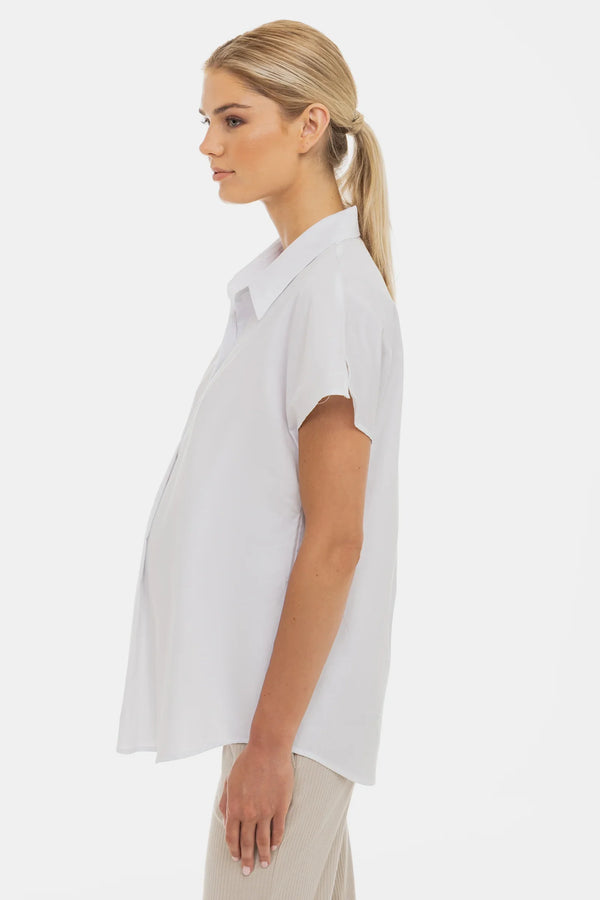 Luftige Umstands- und Stillbluse aus Baumwolle – Weiß