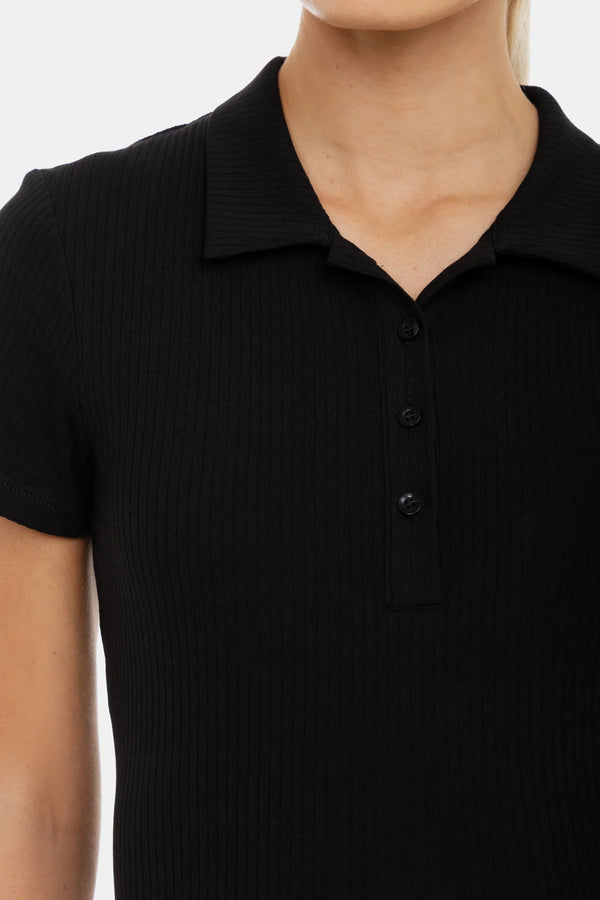 Umstandstop mit Kragen und Stillfunktion – Schwarz