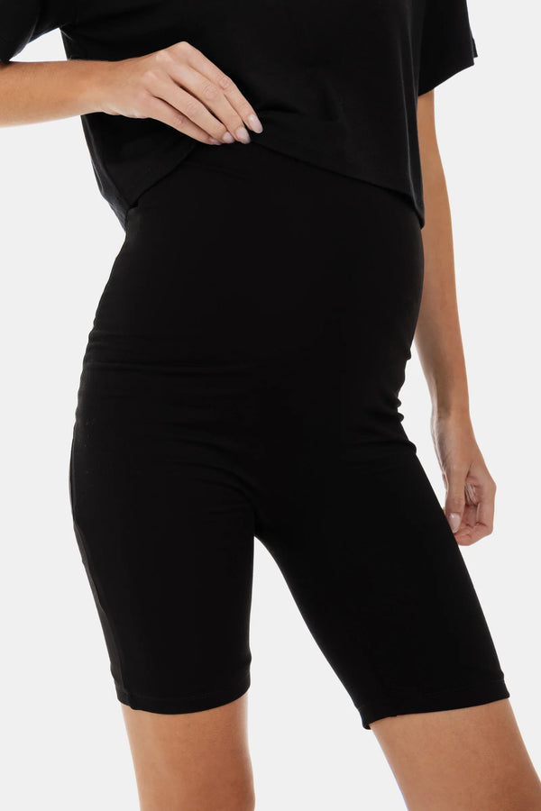 Doppellagige, weiche Umstandsleggings – Schwarz