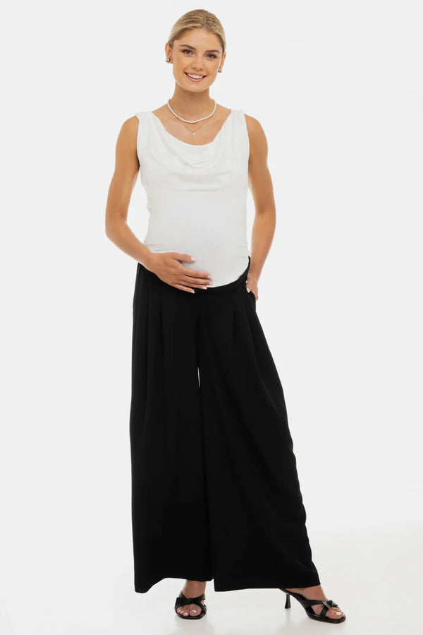 Umstands- und Stilltop in Ecru mit Drapé-Ausschnitt