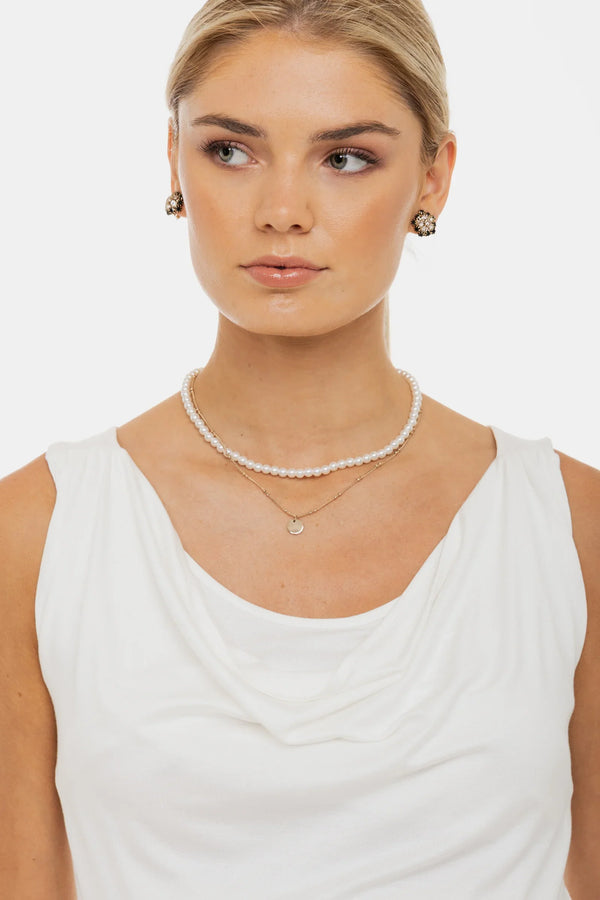 Umstands- und Stilltop in Ecru mit Drapé-Ausschnitt