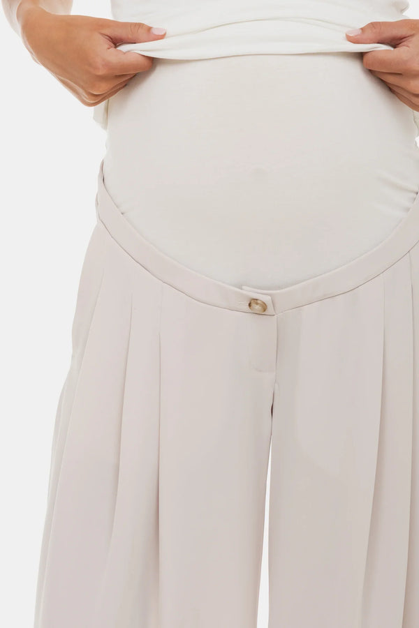 Elegante Umstandshose aus Crêpe Georgette mit feinen Falten