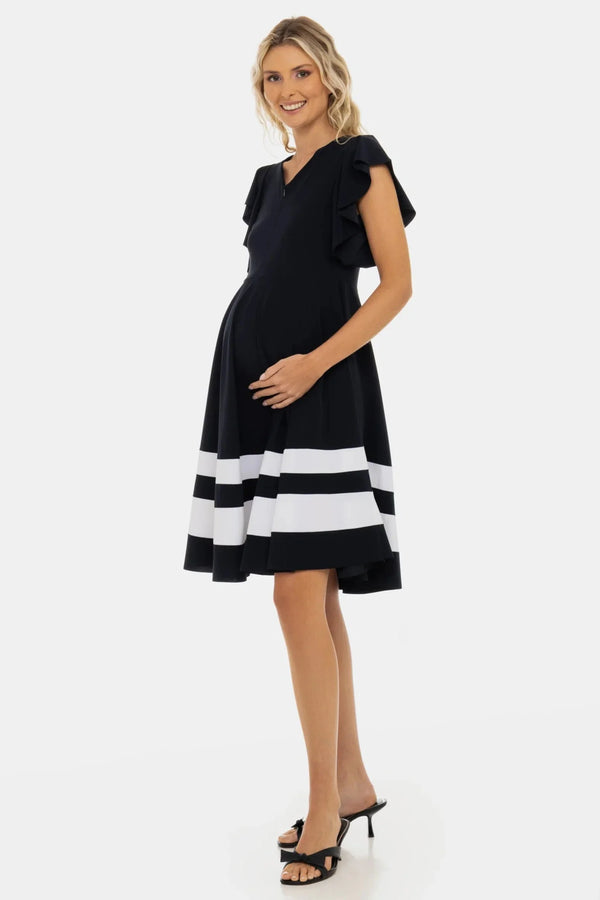 Luftiges Umstands- und Stillkleid mit Streifen
