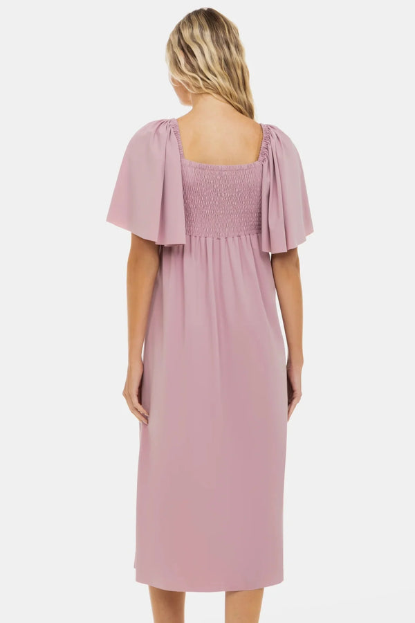 Umstandskleid mit Schleifendetail – Altrosa