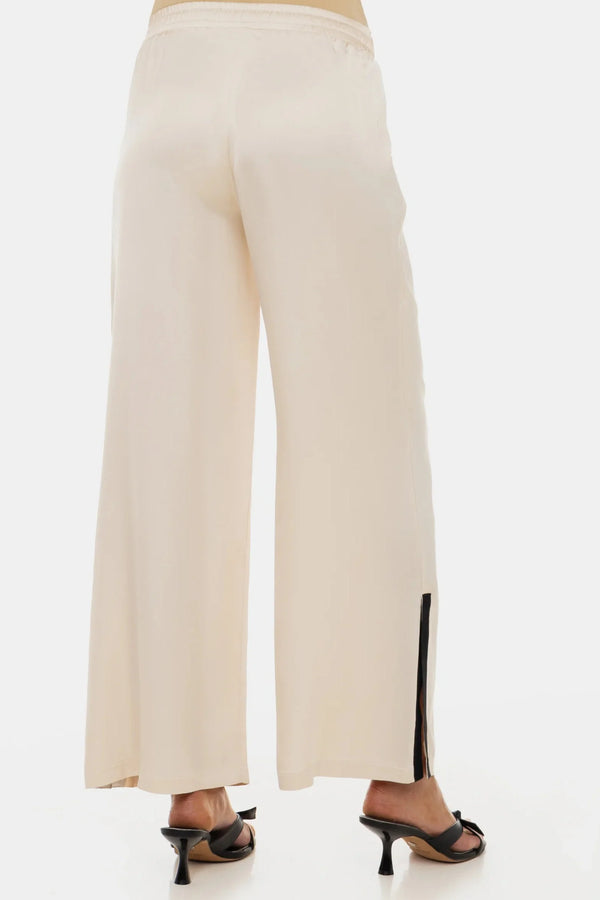 Satinhose für Schwangere mit Kontraststreifen