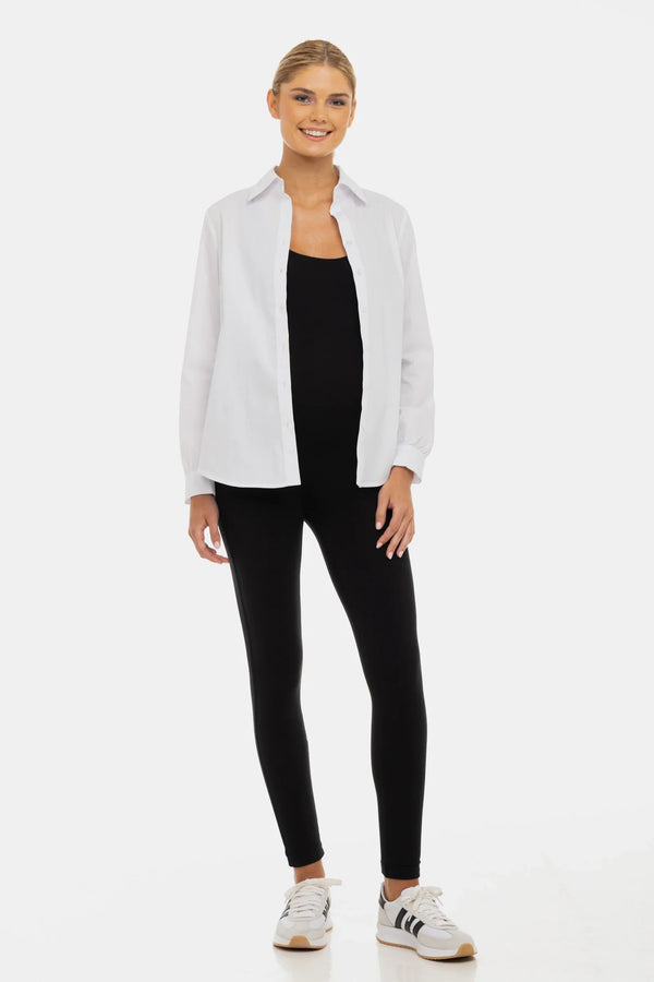 Essential Umstands- und Stillhemd aus Baumwolle – Weiß