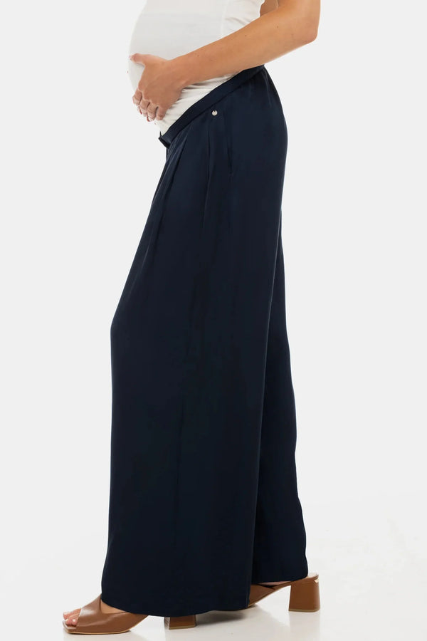 Elegante Umstandshose aus Satin mit feinen Falten