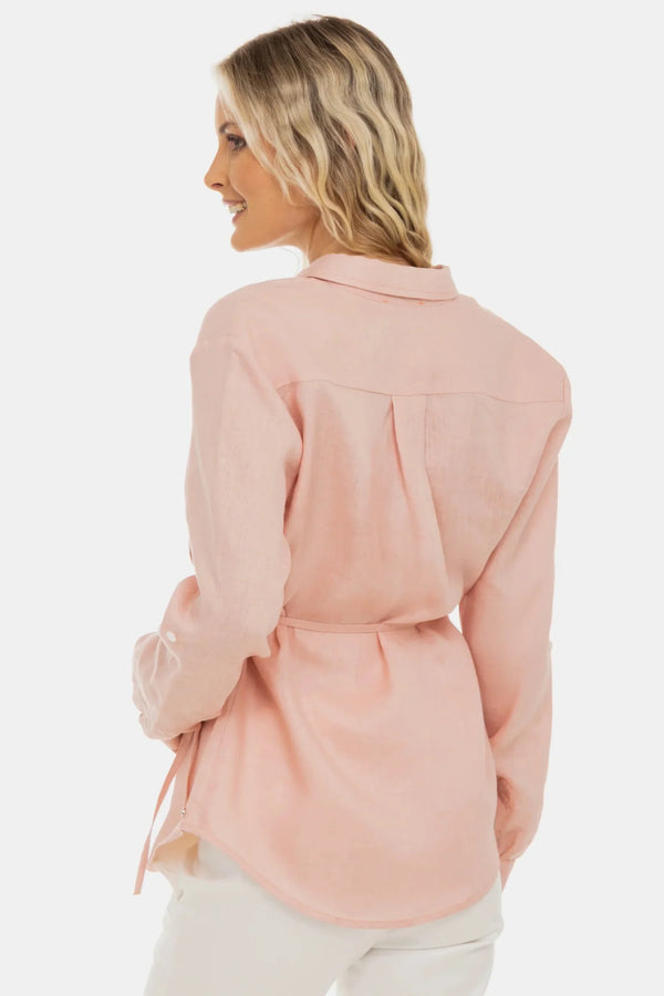 Leinen-Umstands- und Stillbluse – Zartrosa