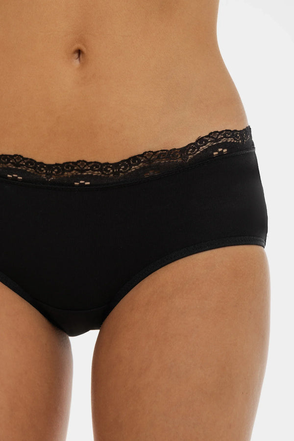 Umstandsstring aus Baumwolle mit Spitzenbund