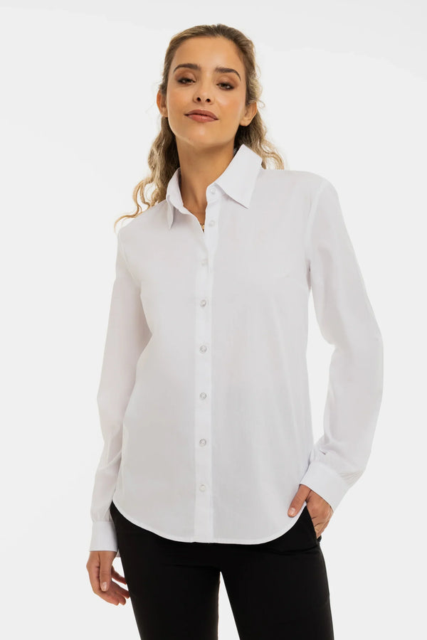Essential Umstands- und Stillhemd aus Baumwolle – Weiß
