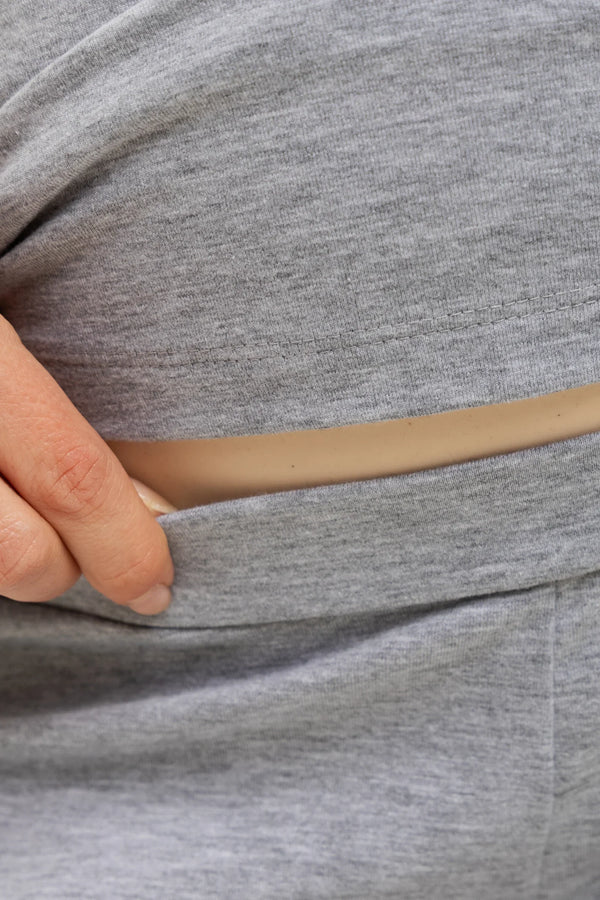 Umstands- und Still-Pyjama aus Baumwolle – Grau