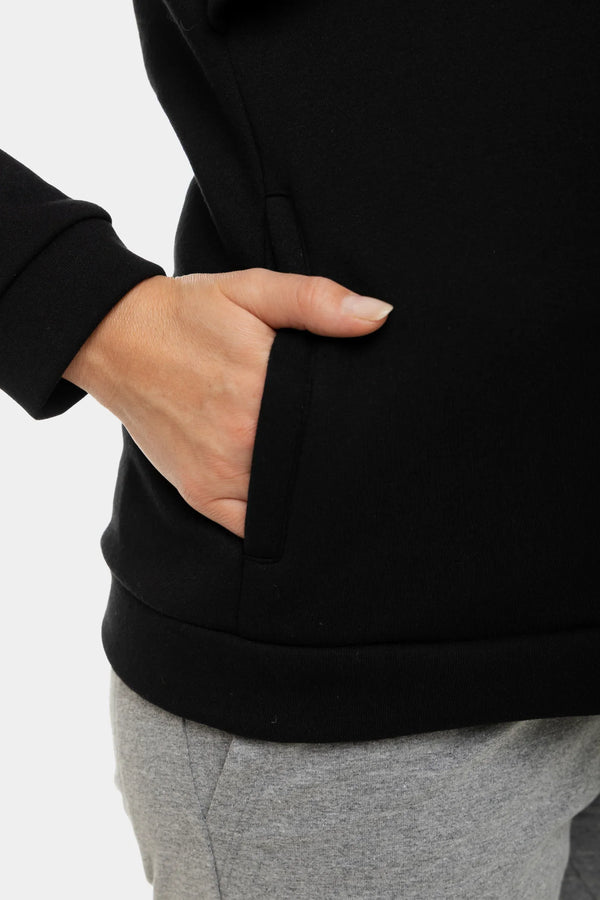 Umstands- und Stillhoodie aus Baumwollmix – Schwarz