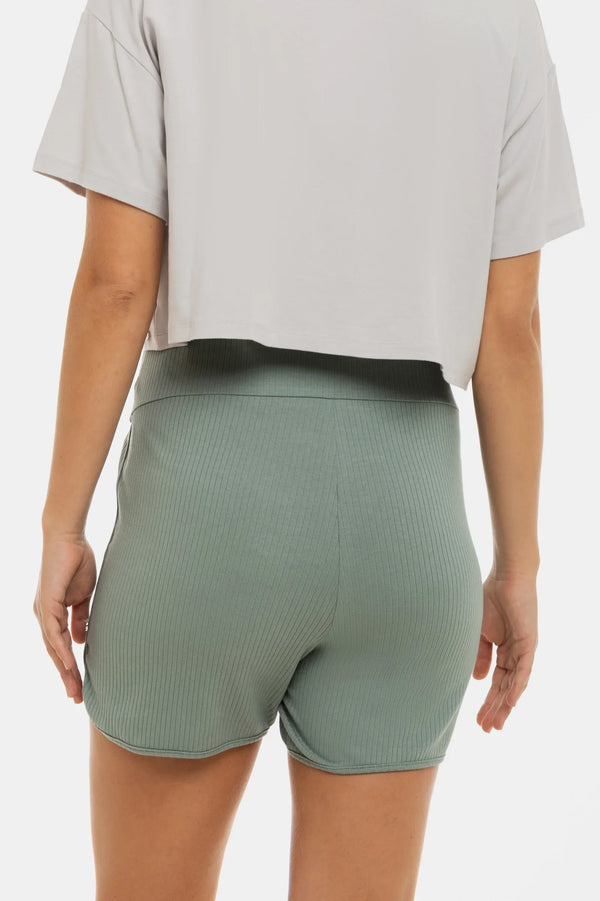 Gerippte Umstandsshorts – Mintgrün