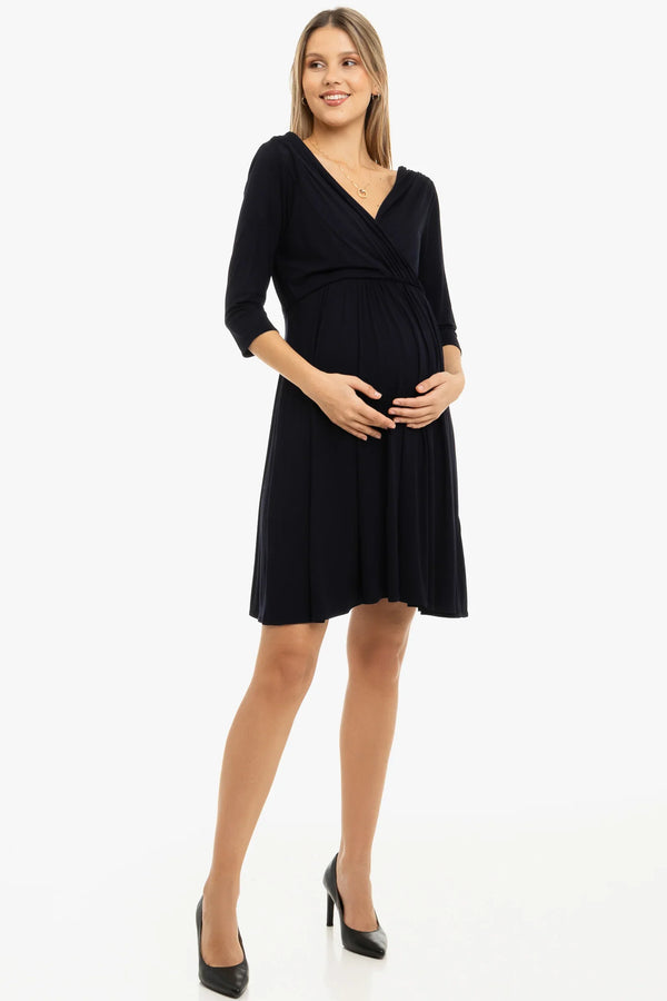 Elegantes Umstands- & Stillkleid – Dunkelblau