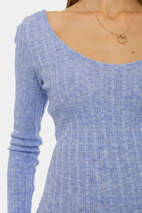 Gestricktes figurbetontes Umstandskleid – Lavendel