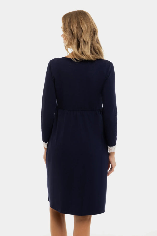 Umstands- und Stillnachthemd aus Baumwolle – Navy