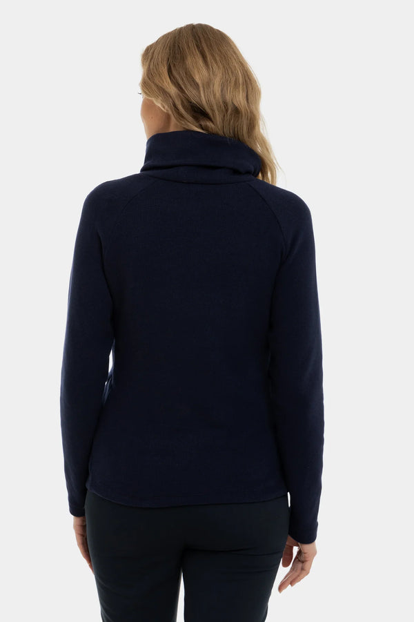 Dunkelblauer gestrickter Umstands- und Stillpullover