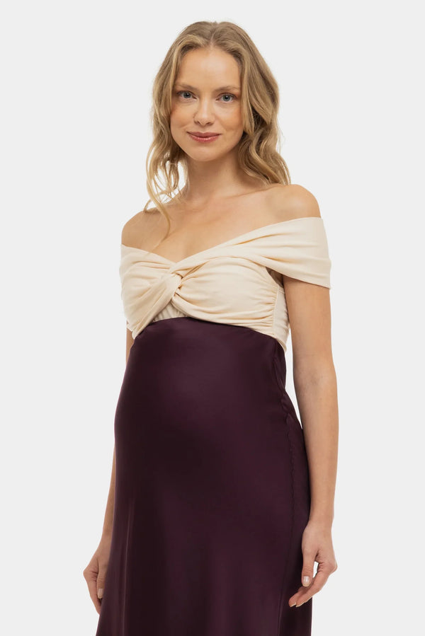 Satinierten Umstandsrock – Burgunder