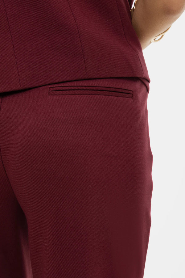 Elegante Umstandshose aus Punto-Twill – Bordeauxrot
