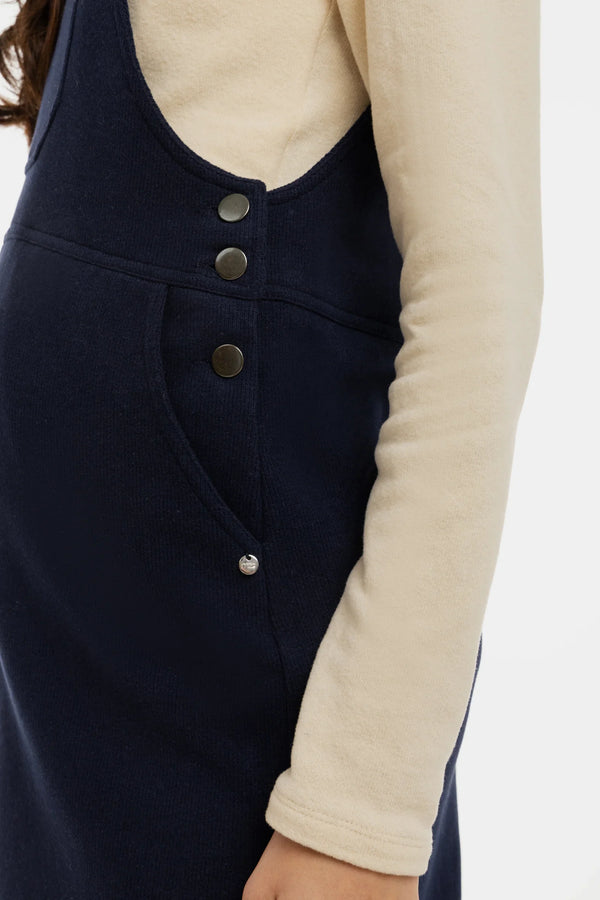 Gestricktes Umstands- und Stillkleid – Dunkelblau