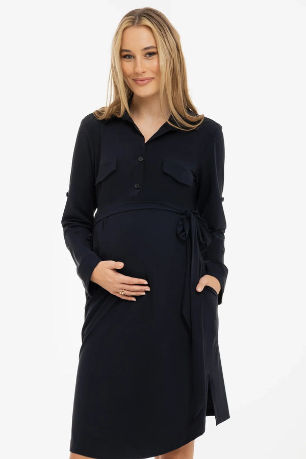 Umstands- und Stillblusenkleid – Dunkenblau