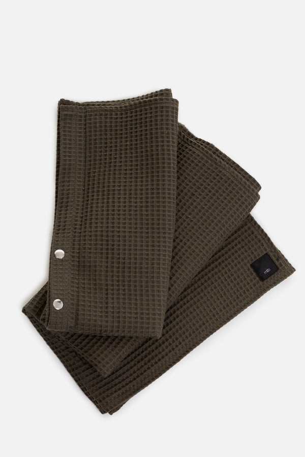 2-in-1 Baumwoll-Schal & Stilltuch - Khaki