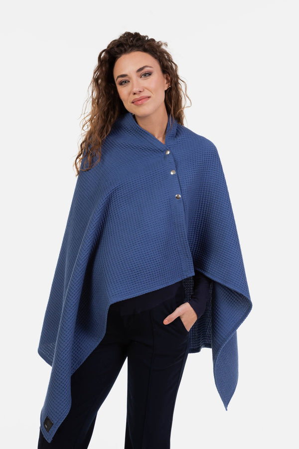 2-in-1 Baumwoll-Schal & Stilltuch – Blau