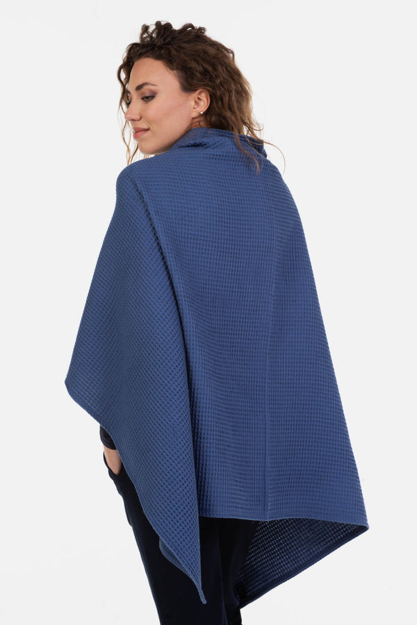 2-in-1 Baumwoll-Schal & Stilltuch – Blau