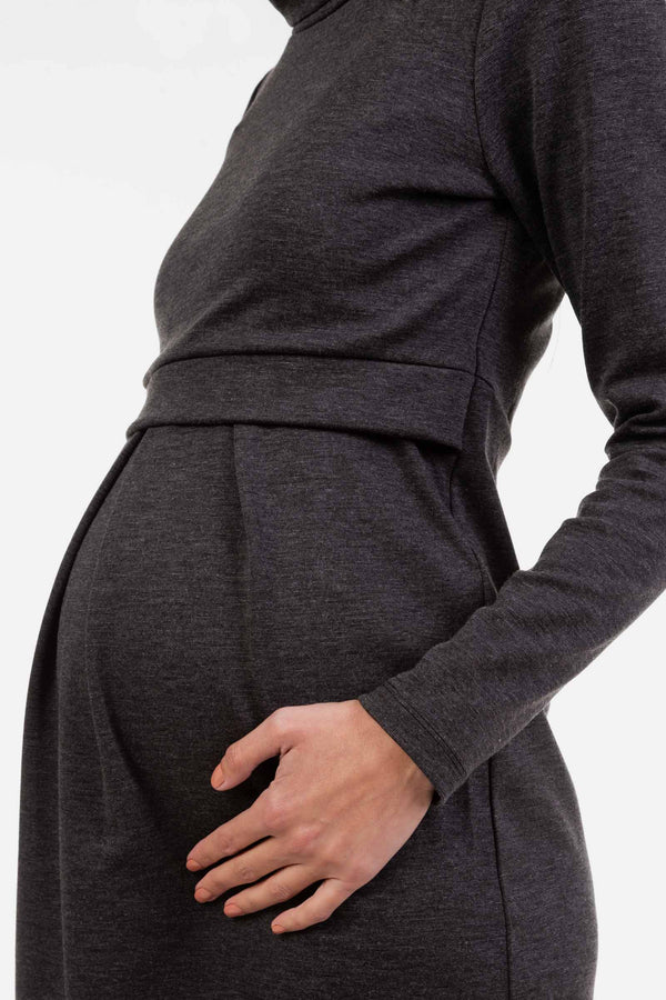 Umstands- und Stillkleid mit Rollkragen
