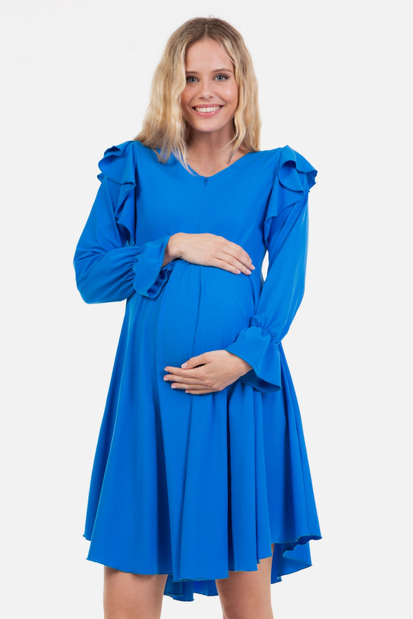 Luftiges Umstands- und Stillkleid – Blau