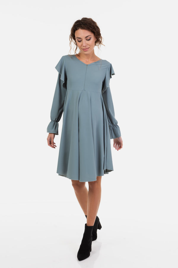 Luftiges Umstands- und Stillkleid – Salbei