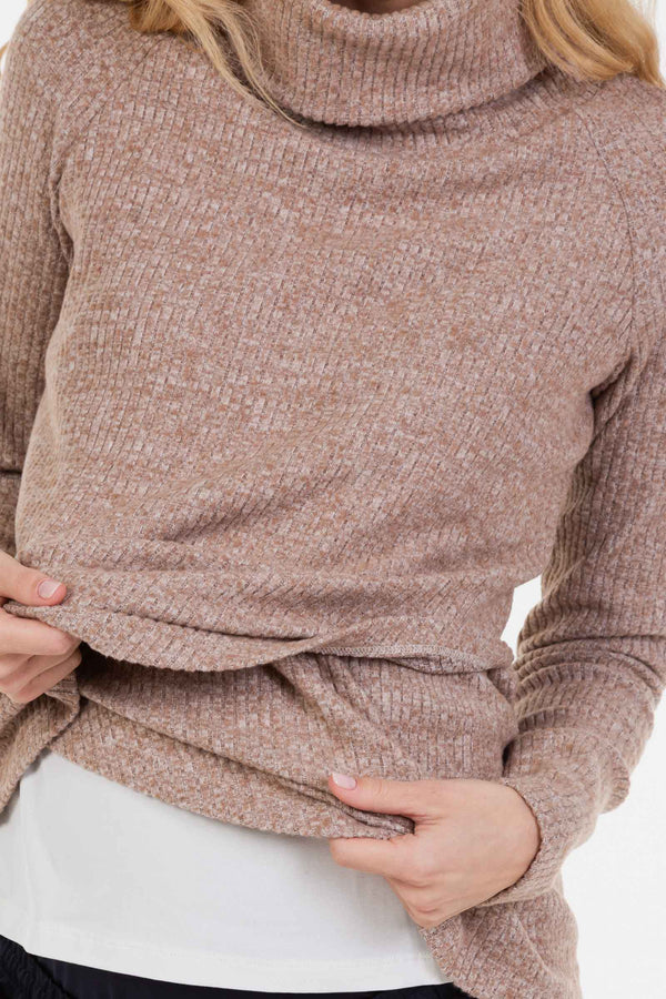 Gerippter Umstands- und Stillpullover