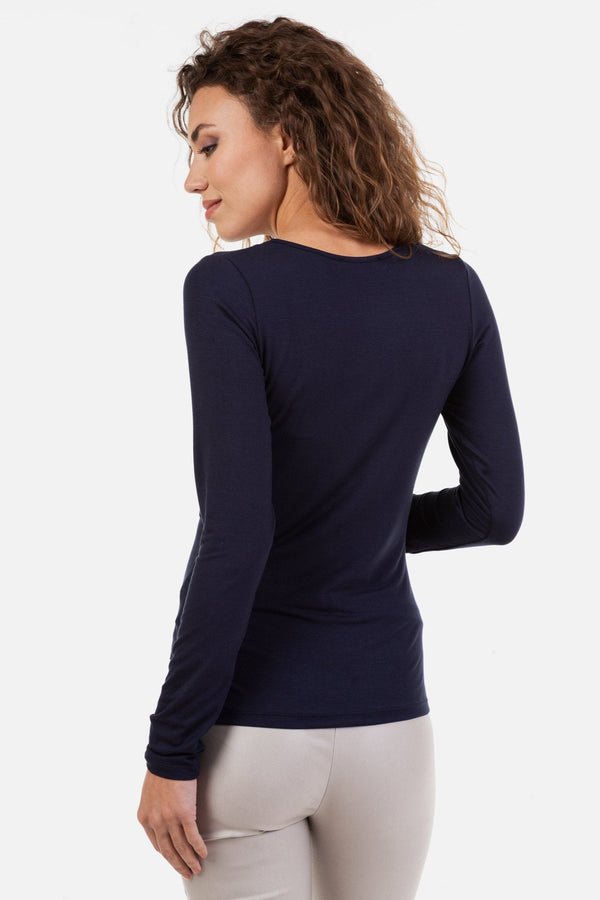 Umstands- und Stilltop aus Bambus – Dunkelblau